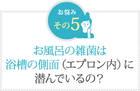 お風呂の雑菌は浴槽の側面(エプロン内)に潜んでいるの? お風呂の雑菌は浴槽の側面(エプロン内)に潜んでいるの?