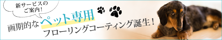 画期的なペット専用フローリングコーティング誕生! 画期的なペット専用フローリングコーティング誕生!